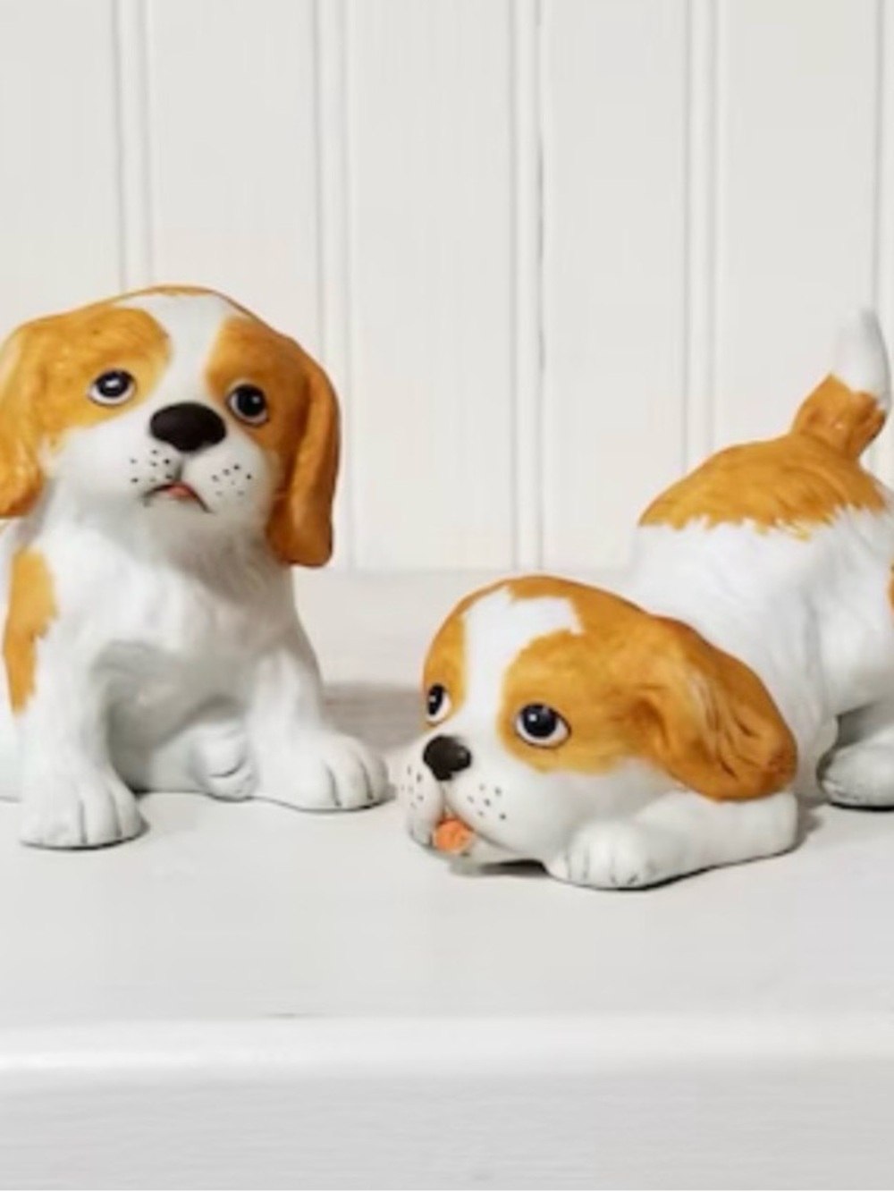 Porcelain Puppies Figurines